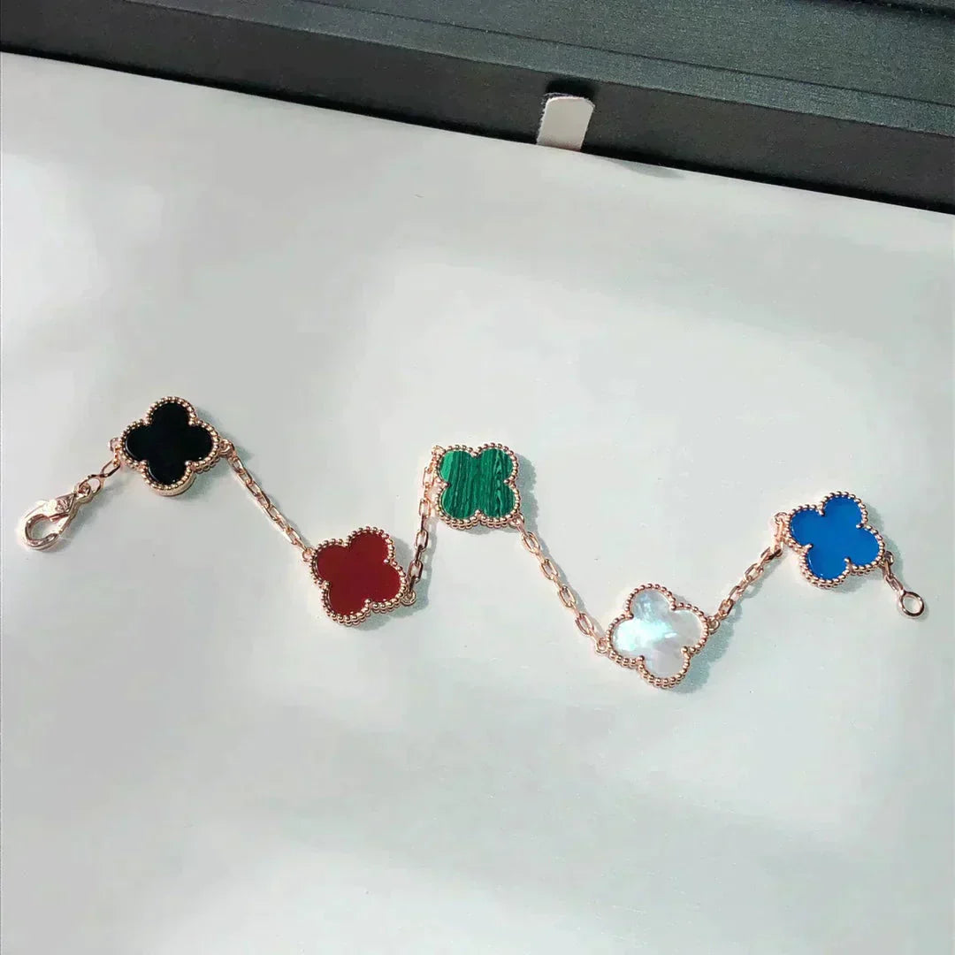 [Raffine]CLOVER 5 MOTIFS MULTICOLOR  BRACELET