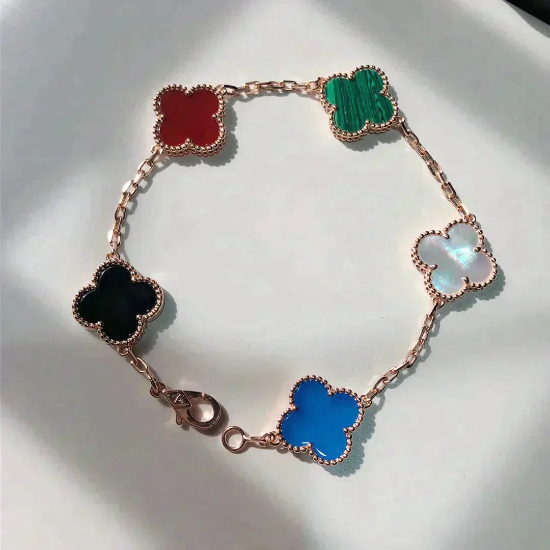 [Raffine]CLOVER 5 MOTIFS MULTICOLOR  BRACELET
