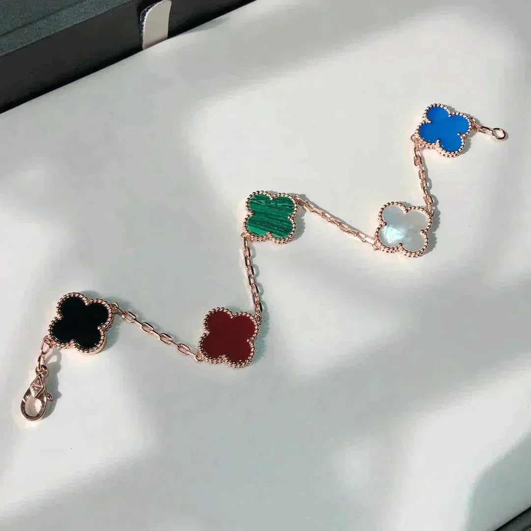 [Raffine]CLOVER 5 MOTIFS MULTICOLOR  BRACELET