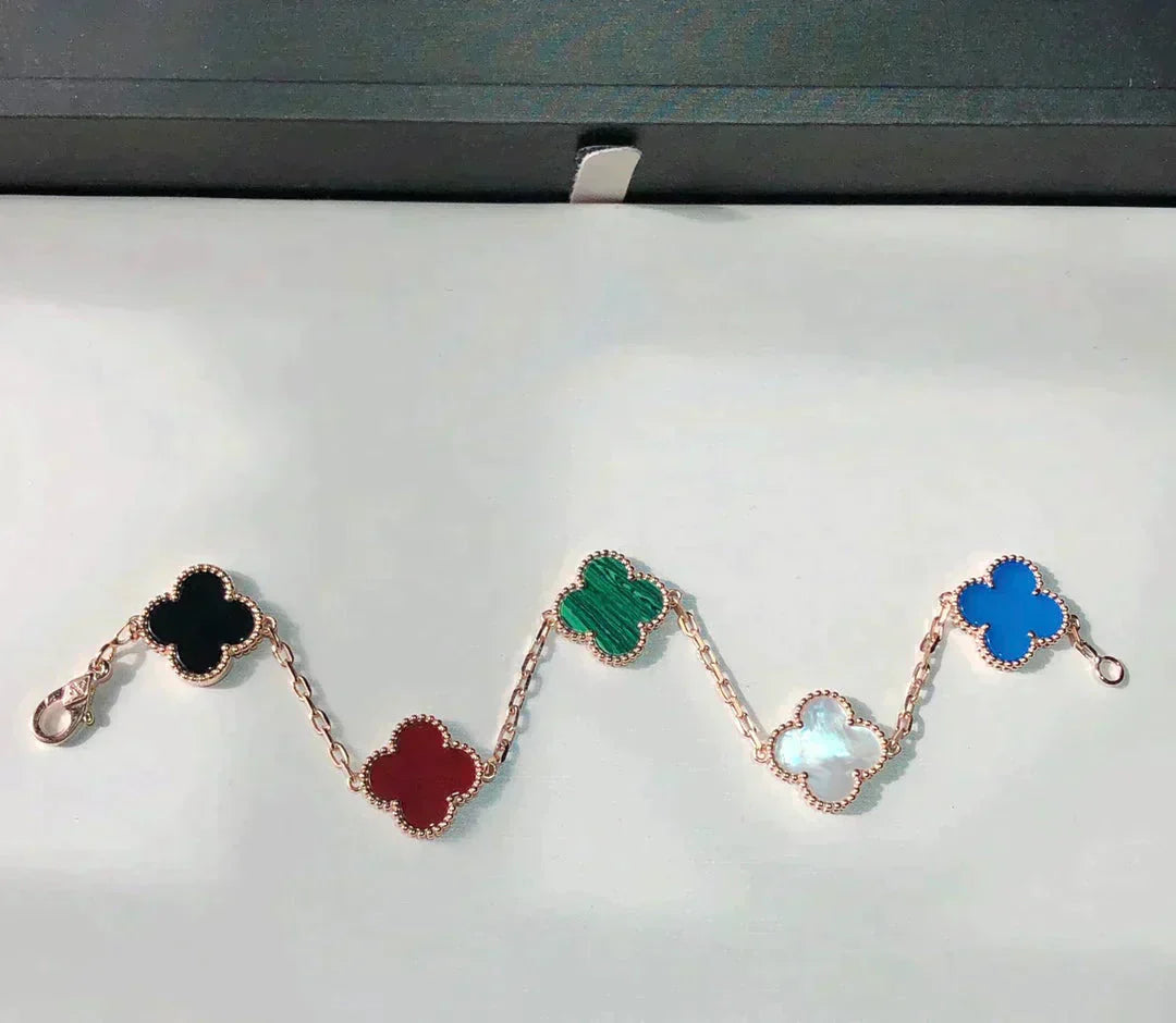 [Raffine]CLOVER 5 MOTIFS MULTICOLOR  BRACELET