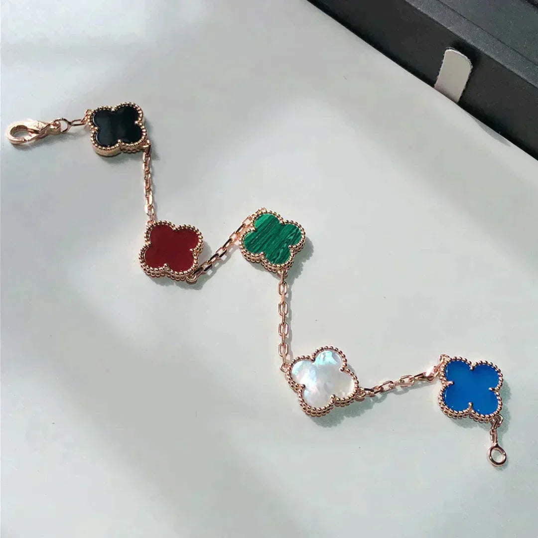 [Raffine]CLOVER 5 MOTIFS MULTICOLOR  BRACELET