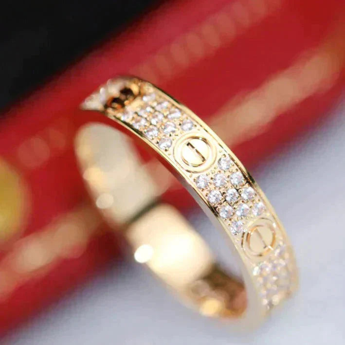 [Raffine]LOVE RING 3.6MM DIAMOND PAVED