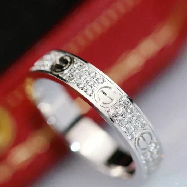 [Raffine]LOVE RING 3.6MM DIAMOND PAVED