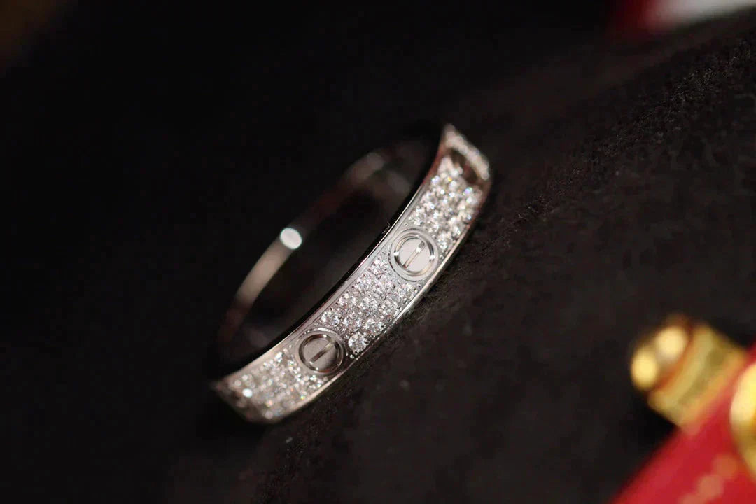 [Raffine]LOVE RING 3.6MM DIAMOND PAVED