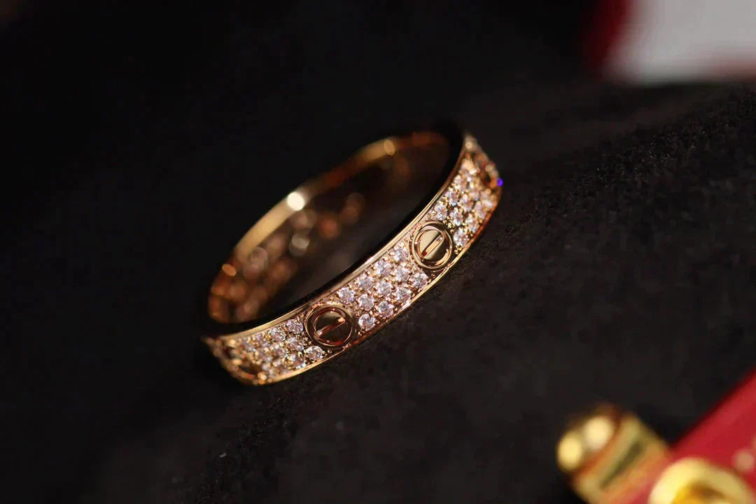 [Raffine]LOVE RING 3.6MM DIAMOND PAVED