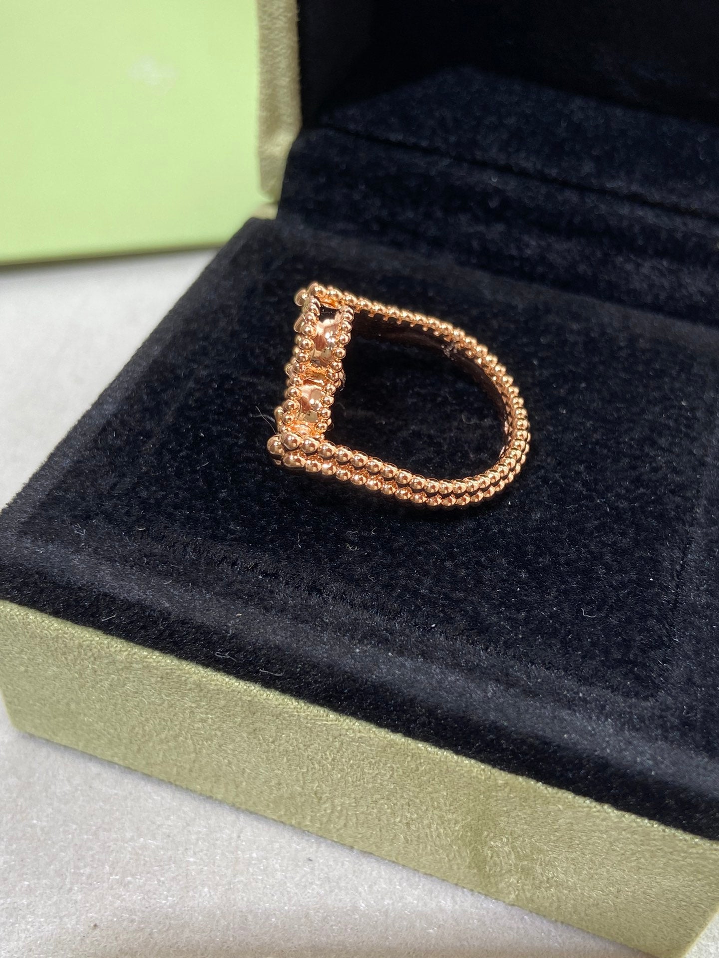 [Raffine]CLOVER RIVERSIBLE ROSE GOLD RING