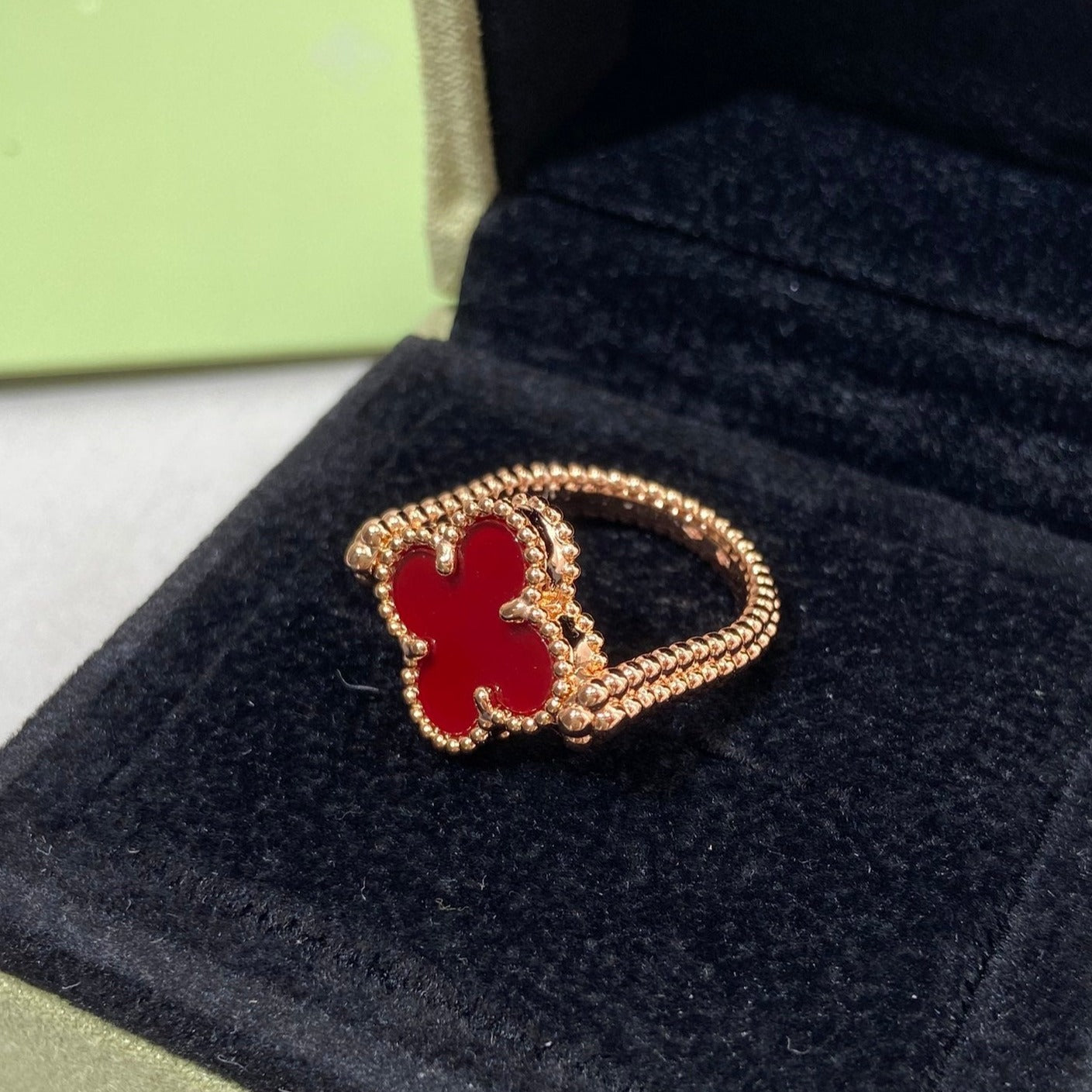 [Raffine]CLOVER RIVERSIBLE ROSE GOLD RING