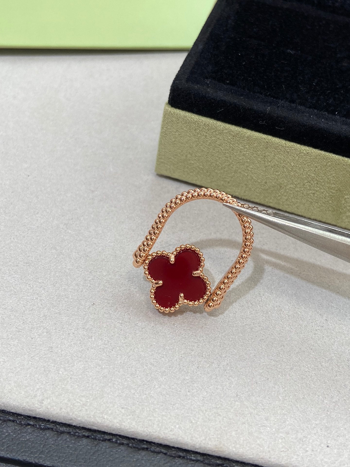 [Raffine]CLOVER RIVERSIBLE ROSE GOLD RING