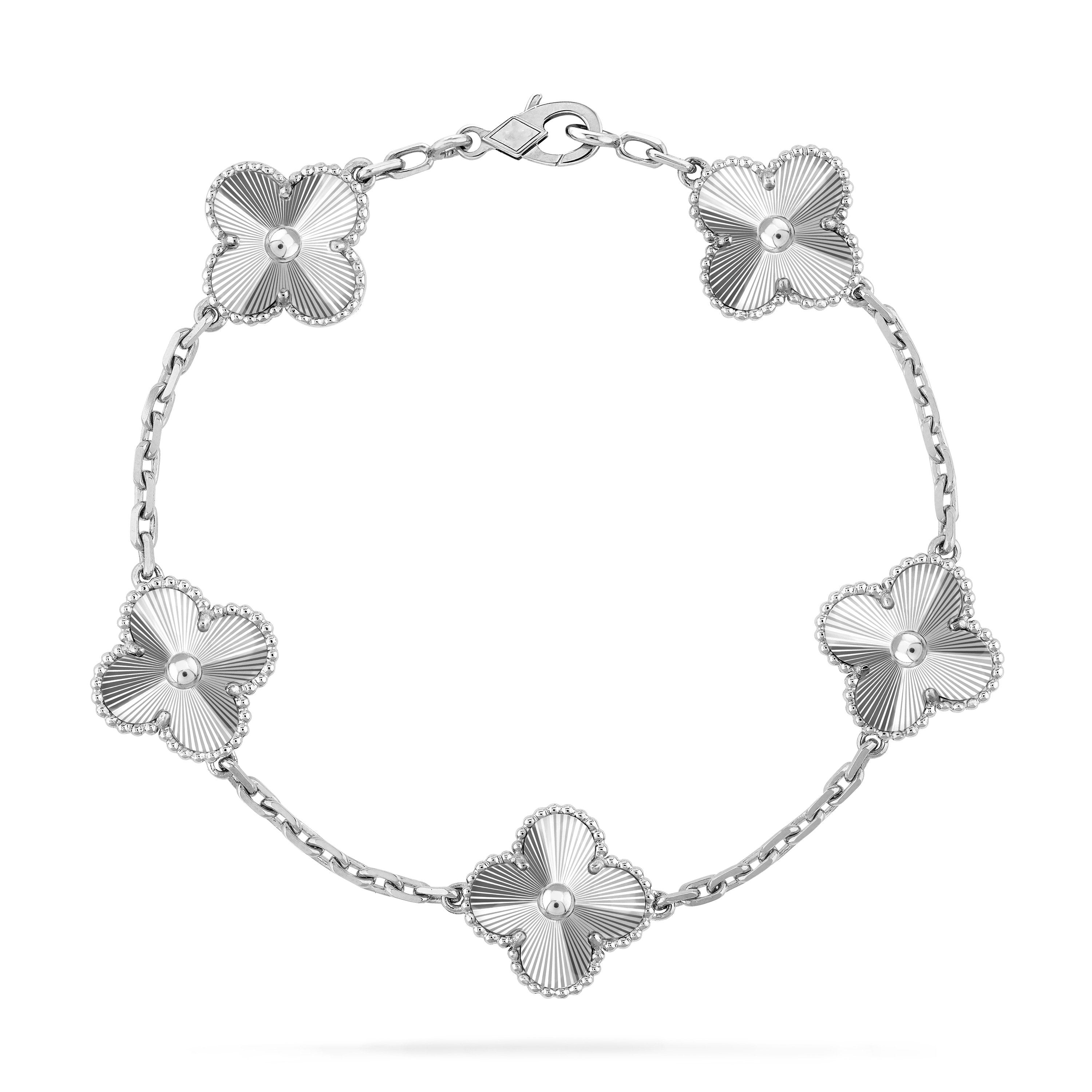 [Raffine]CLOVER SILVER 5 MOTIFS BRACELET