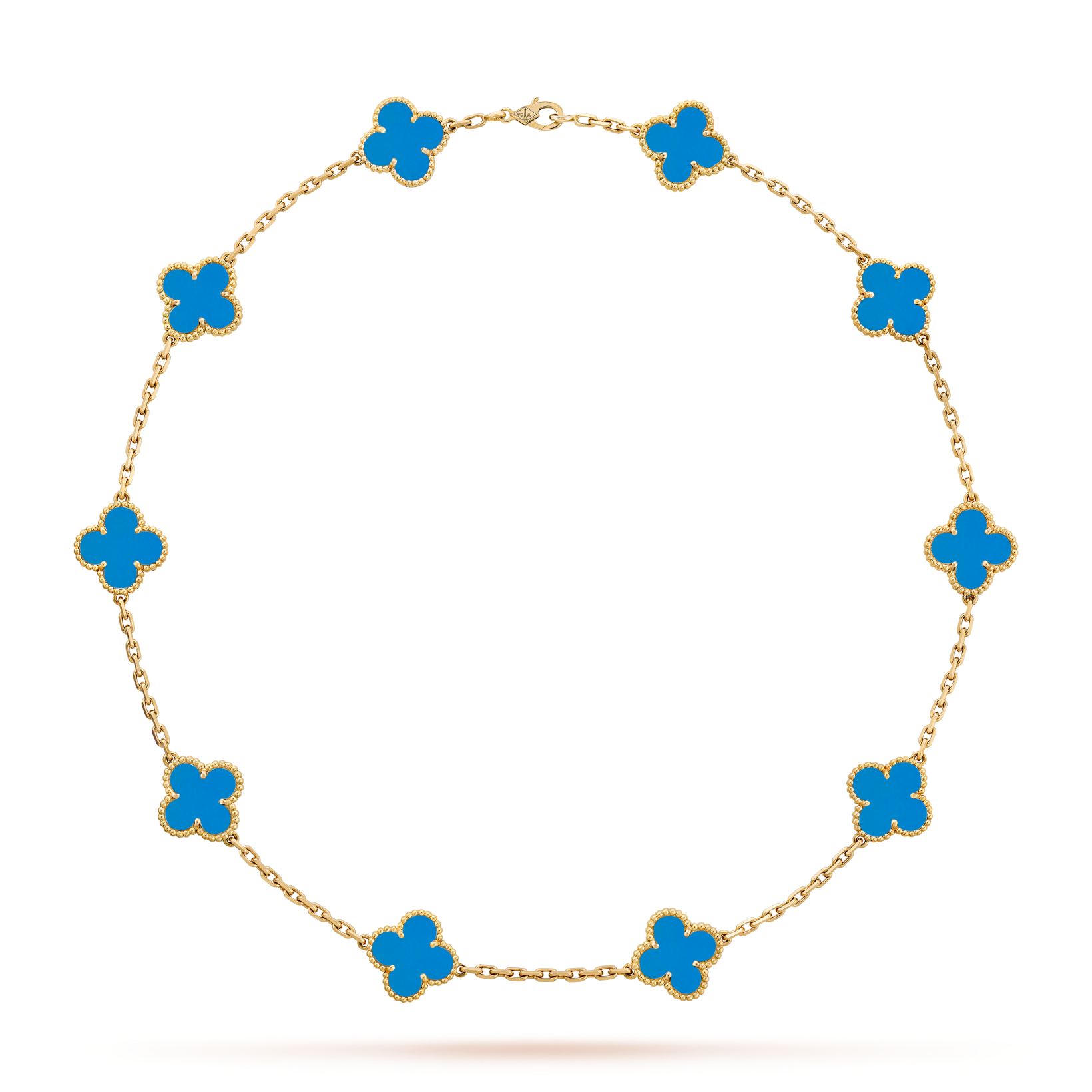 [Raffine]CLOVER 10 MOTIFS BLUE AGATE NECKLACE
