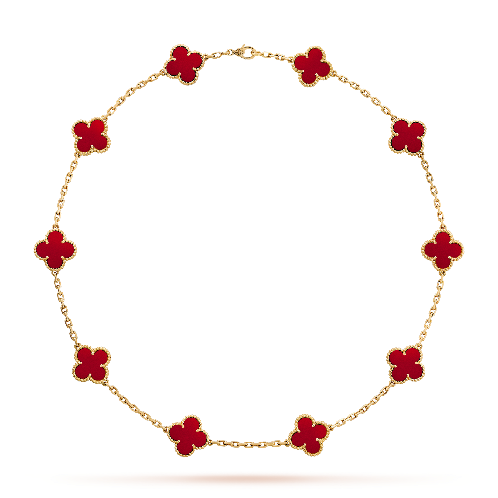 [Raffine]CLOVER 10 MOTIFS CARNELIAN NECKLACE