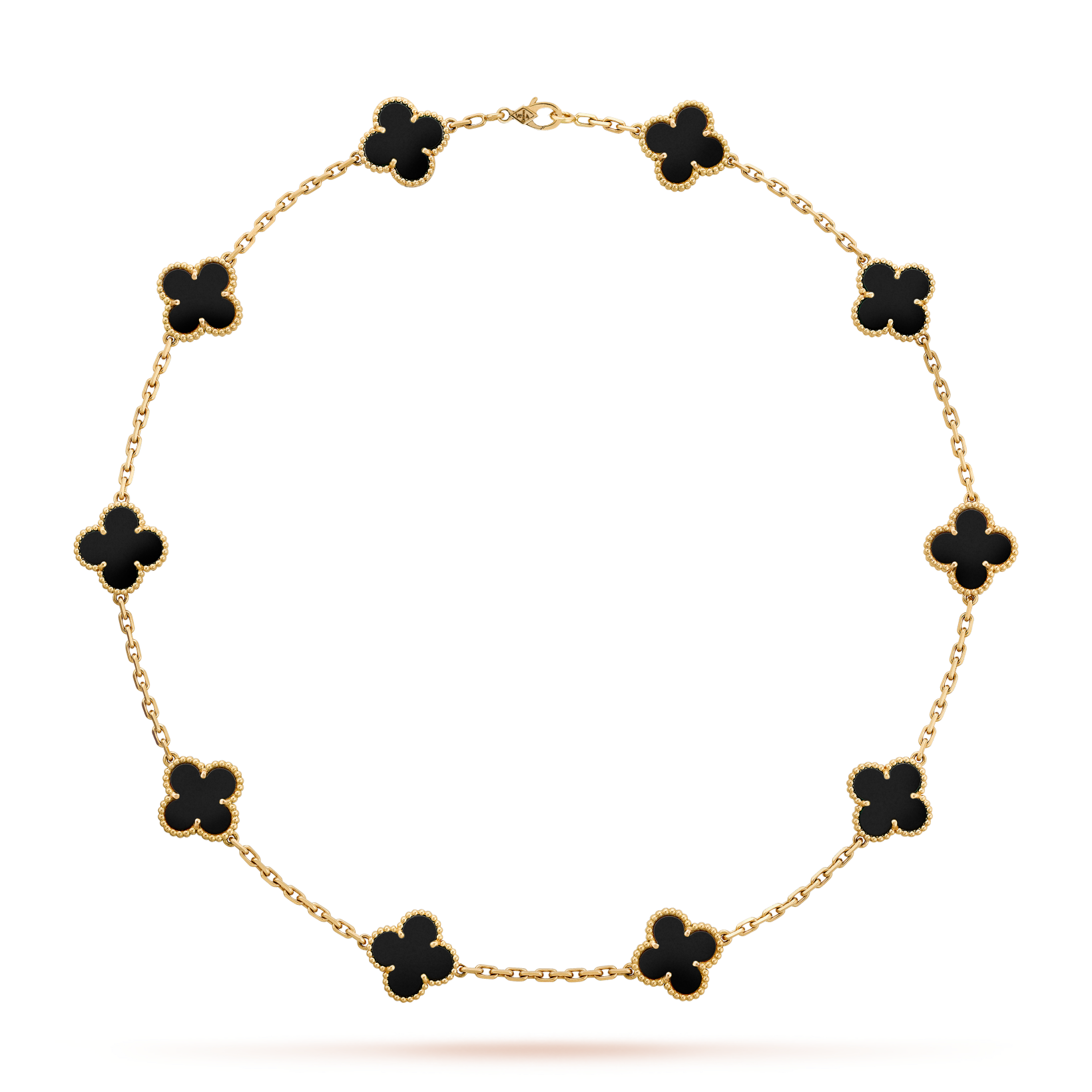 [Raffine]CLOVER 10 MOTIFS ONYX NECKLACE