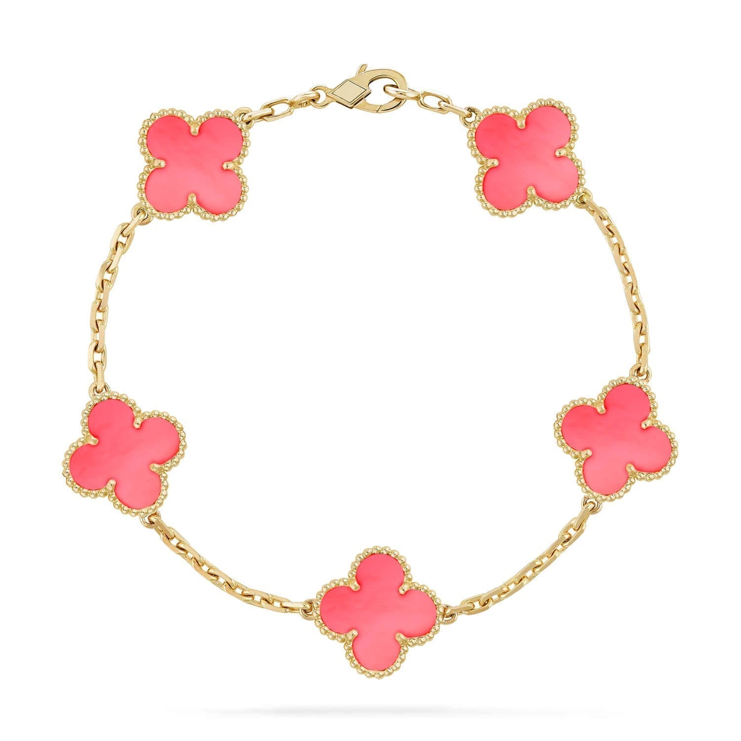 [Raffine]CLOVER 5 PINK MOP BRACELET