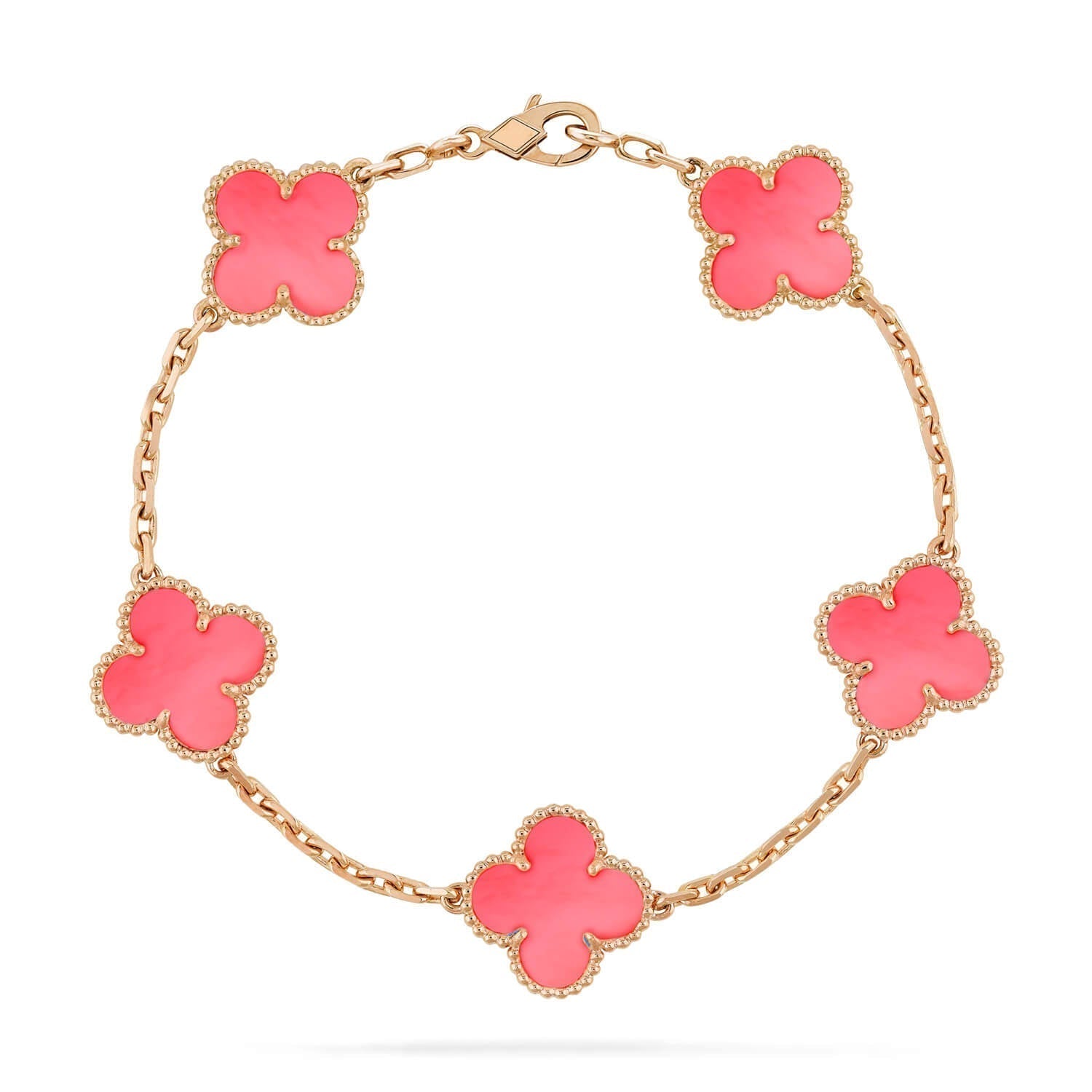 [Raffine]CLOVER 5 PINK MOP BRACELET