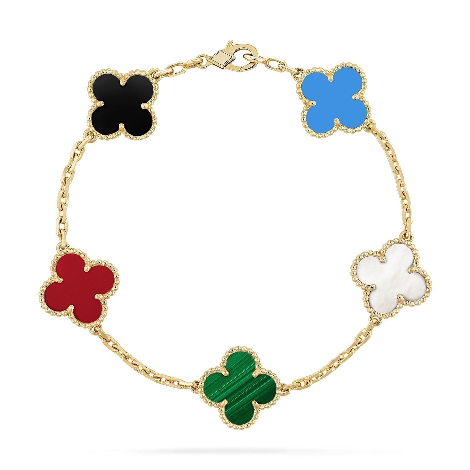 [Raffine]CLOVER 5 MOTIFS MULTICOLOR  BRACELET
