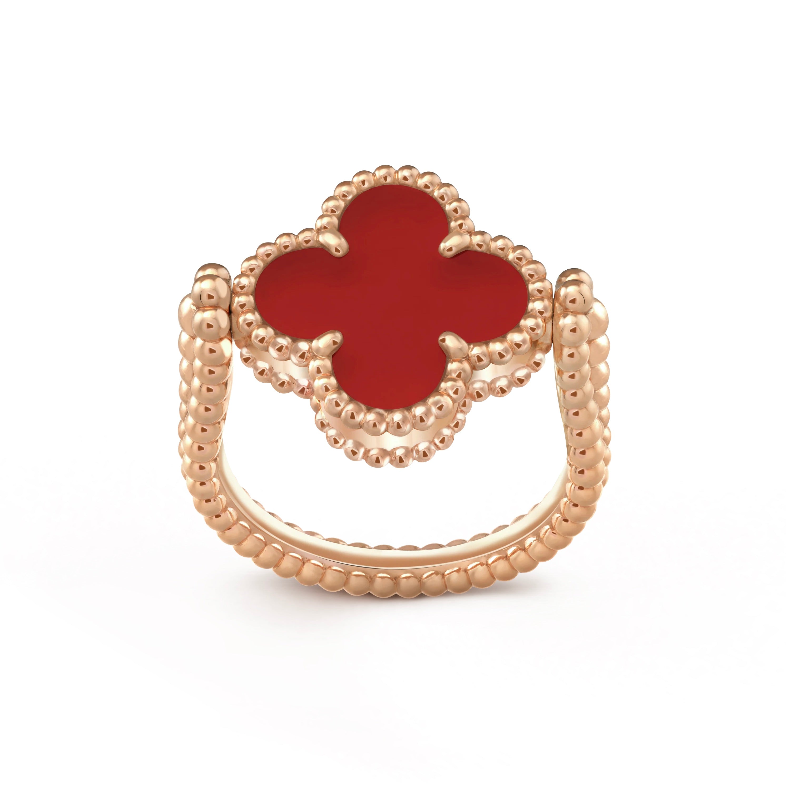 [Raffine]CLOVER RIVERSIBLE PINK GOLD RING