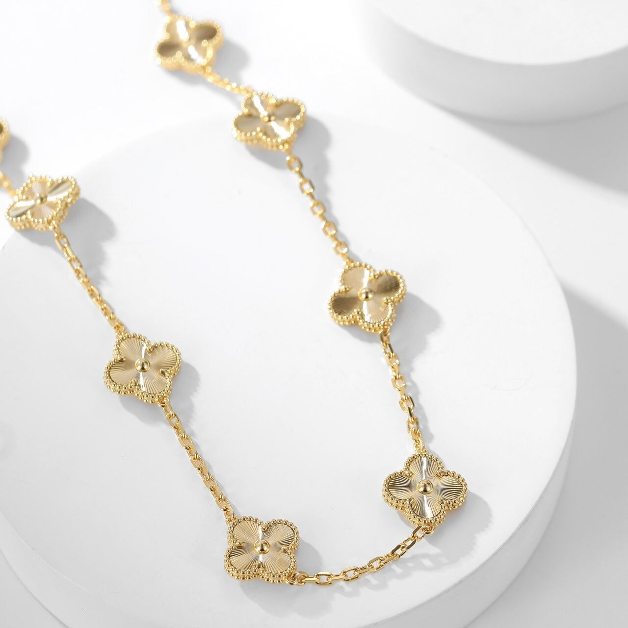 [Raffine]CLOVER 10 MOTIFS LASER NECKLACE