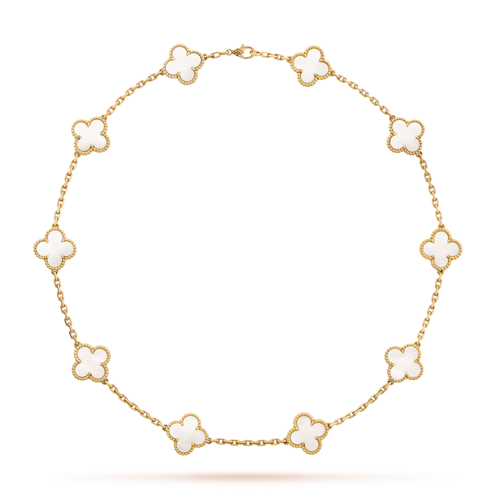 [Raffine]CLOVER 10 MOTIFS WHITE MOTHER OF PEARL NECKLACE