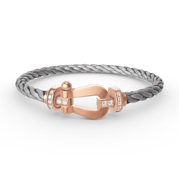 [Raffine]FORCE LARGE HORSESHOE HALF DIAMOND BRACELET ROSE GOLD
