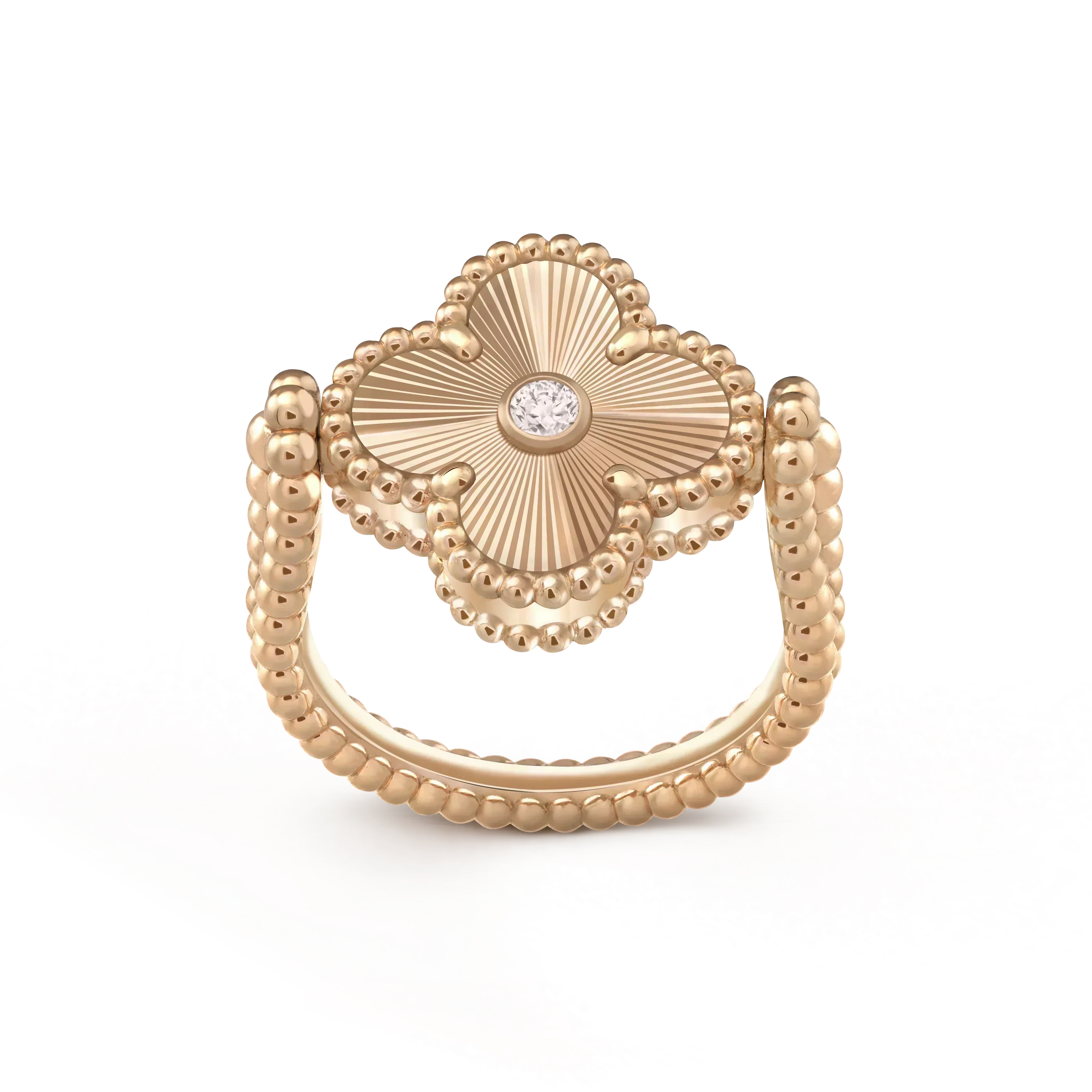 [Raffine]CLOVER RIVERSIBLE PINK GOLD RING